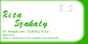 rita szakaly business card